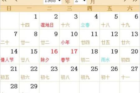 1988年4月16日农历多少 1988年农历四月十六日阳历是什么