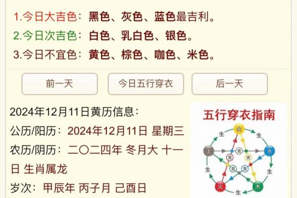 今天五行穿什么颜色衣服2025年12月5日你试试