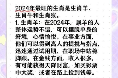 2024龙年最新生肖运势完整版查询，哪个属相今年财运最好？