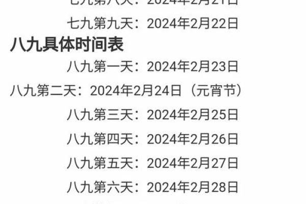 2022-2023年数九时间表完整版查询及下载