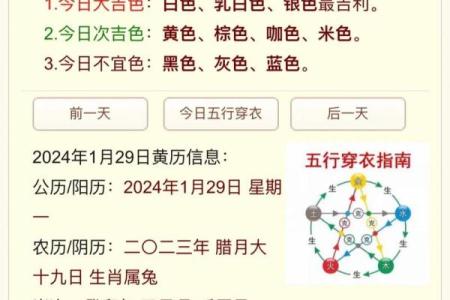 五行穿衣每日指南2024.1.1 2024年1月1日五行穿衣颜色指南