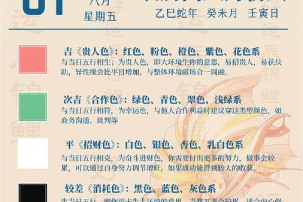 五行穿衣每日指南2023年8月1日 2023年8月1日五行穿衣颜色查询