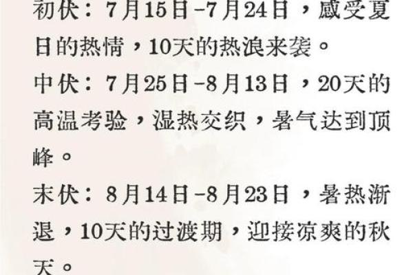 2021年入伏第一天具体是哪一天？今年三伏时间表查询