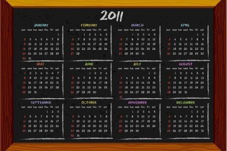 2011年带农历和节假日的日历表电子版Excel可编辑模板