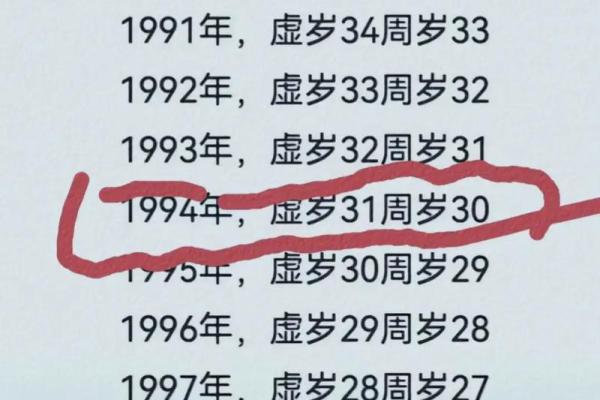 1993年出生的人今年周岁和虚岁分别多少岁了？