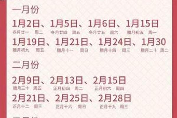 2025年每月黄道吉日一览表 初八吉时吉日