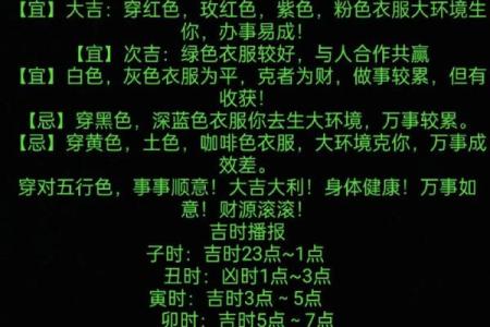 2023年3月12日五行穿衣吉时与禁忌颜色查询，必看攻略