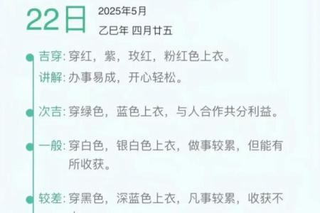2025年12月22日五行穿衣搭配每日指南千万要学习