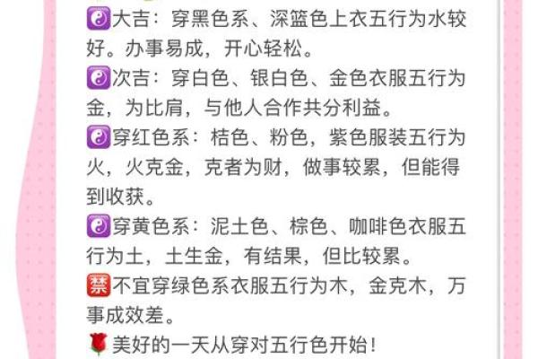 今日五行穿衣搭配指南及颜色运势解析,高手技巧 今日五行穿衣搭配指南及颜色运势解析,高手技巧