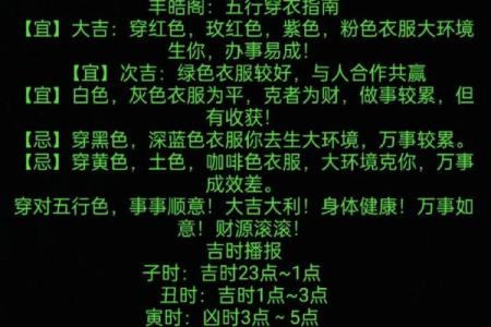 五行穿衣今日颜色2025年12月26日图文亲测