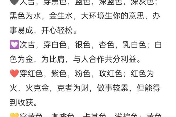 五行穿衣指南2024年1月1日 2024年1月1日五行幸运色穿衣搭配