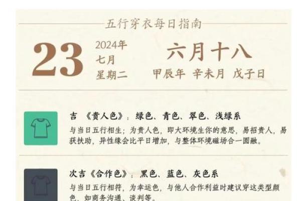 五行穿衣每日指南2023年7月23号 2023年7月23日五行穿衣旺运搭配 五行穿衣每日指南2023年7月23号 2023年7月23日五行穿衣旺运搭配